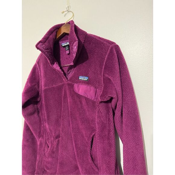 Patagonia Jacket Womens Medium M Maroon ReTool Snap T Fleece Pullover Polartec - Picture 1 of 11